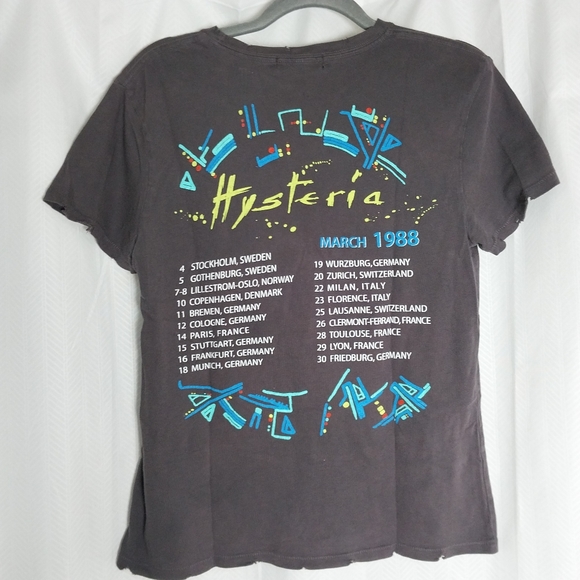 Def Leopard 1988 Hysteria Tour Band T-shirt Junk Food Clothing Distressed XS - Picture 2 of 9